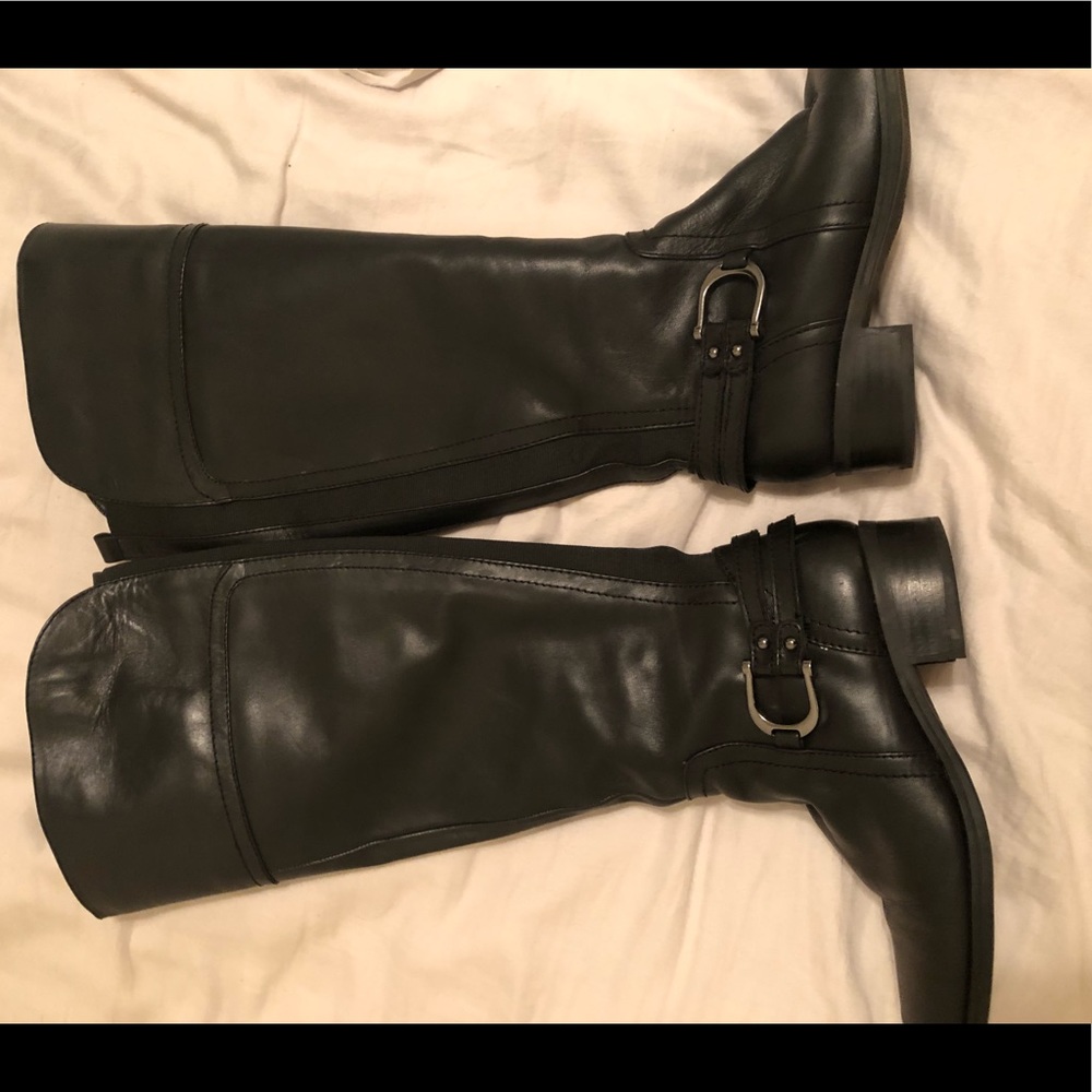 Wide calf black Audrey Brooke riding boots boots